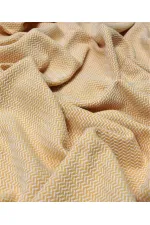 Hasır Desen Bebek Pamuk Battaniye (Yıkanmıştır) 93X100 cm +/- 3 cm Hardal Sarı