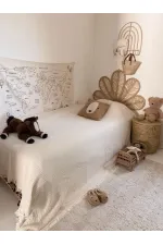 Couvre-lit en mousseline quatre épaisseurs 200 x 220 cm naturel