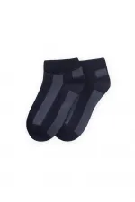 Thick Striped Children's Bootie Socks 5-12 Years Old Navy Blue-Indigo