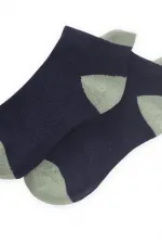 Zemini Ve Burnu Toprak Rekli Çocuk Patik Çorap 5-12- Lacivert-Çağla