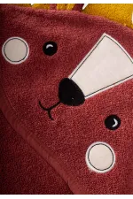 Organik Aslan Figürlü Bebek Havlu 75x75 cm Rust