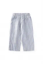 Müslin Pantolon 1-10 Yaş Mavi Kalın Çizgili