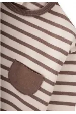 Çizgili Sweatshirt Takım 1-7 Yaş Vizon