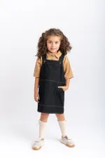 Gilet en jean noir avec poches latérales, 2-7 ans