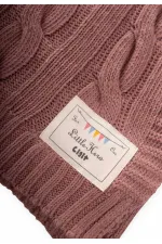 Couverture tricotée en maille 80 x 100 cm (+/- 5 cm) Rose poudré