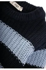 Pull rayé Selanik en maille pour enfants de 2 à 8 ans, bleu marine