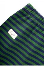 Pantalon bébé à pieds 0-6 mois kaki rayé bleu marine