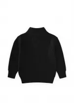 Selanik Fermuarlı Triko Hırka 2-11 Yaş Siyah