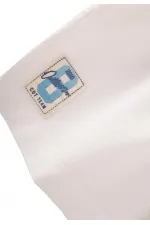 Etiket Detaylı Flanel Kapri 1-7 Yaş Kırık Beyaz