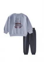 Ensemble chino imprimé Babyc 2-7 ans Gris