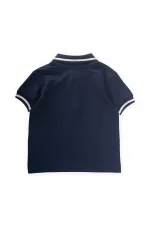 Polo brodé bleu marine, 2-10 ans