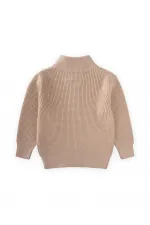 Selanik Fermuarlı Triko Hırka 2-11 Yaş Bej