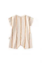 Barboteuse rayée jaune moutarde 0-3 ans