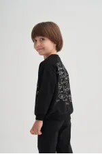 Survêtement imprimé noir pour enfant de 2 à 7 ans