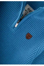 Pull zippé en maille Thessaloniki, 2-11 ans, bleu