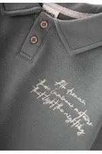 Ensemble sweat-shirt à col brodé, 2-10 ans, vert clair