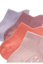 Dört lü ABS Baskılı Bebe Patik 0-12 Ay Lila,Yavruağzı,Pudra,Gül kurusu