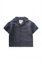 Chemise hawaïenne rayée en modal anthracite 1-8 ans