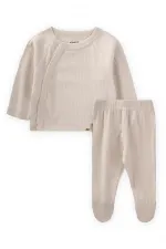 Corded Footed Set 0-9 Months Light Beige
