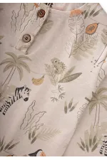Ensemble pyjama à imprimé animal pour enfants de 1 à 5 ans, beige
