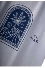 Ensemble Capri à imprimé palmier abstrait, 2-8 ans, bleu pastel