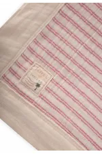 Couverture épaisse double couche à rayures rose poudré, 85 x 90 cm