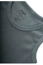 Üç lü Fitilli Geniş Askılı Atlet 2-9 Yaş Çağla Yeşili