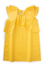 Robe en popeline à volants, 2-7 ans, jaune
