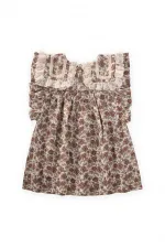 Robe en mousseline à col, écru, 2-10 ans