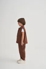 Gabardin Yelek 2-7 Yaş Kahve