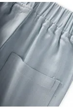 Contrast Stitched Linen Trousers 2-7 Years Blue