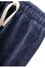 Pantalon de jogging en velours côtelé bleu marine, 1-10 ans