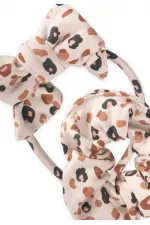 Taç Fiyoklu Lastikli Toka Seti Taş Leopar  Desen