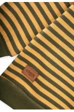 Çizgili Triko Sweatshirt 0-4 Yaş Hardal Haki