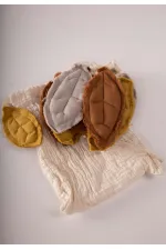 Bannière en mousseline à feuilles de noyer pour chambre d'enfant, jaune moutarde