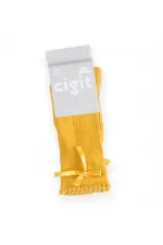 Chaussettes hautes pour filles de 2 à 9 ans, jaune moutarde