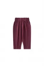 Kadife Boyfriend Pantolon 1-8 Yaş Mürdüm