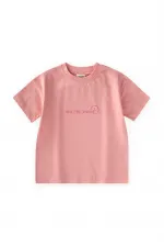 Slogan Baskılı T-Shirt 2-10 Yaş Pembe