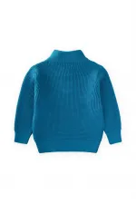 Pull Selanik Knitwear à fermeture éclair, turquoise, 2-11 ans