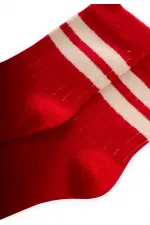 Raw Striped Socket 3-8 Years Red