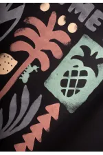 Baskılı T-Shırt 3-10 Yaş Siyah