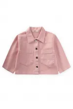 Large Double Pocket Gabardine Jacket for 2-7 Years Pink