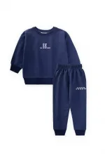 Basic Baskılı Eşofman Takım 2-7 Yaş Lacivert