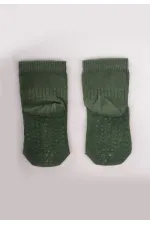Chaussettes antidérapantes pour ramper, 6-24 mois, vert kaki