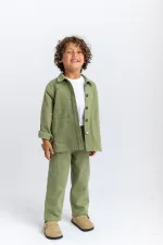 Veste en gabardine 2-7 ans, couleur olive