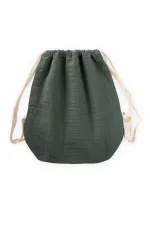 Muslin Children's Backpack 28X30 cm Khaki Green