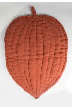 Muslin Leaf Baby Play Mat 105X80 (Washed) Rust