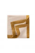 Couverture brute à quatre couches, passepoil épais, 85 x 90, moutarde