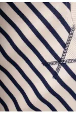 Striped Cardigan Detailed Seasonal Sweater for 2-12 Years Old Navy Blue