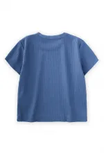 Basic Ribbed T-Shirt 1-5 Years Indigo Blue